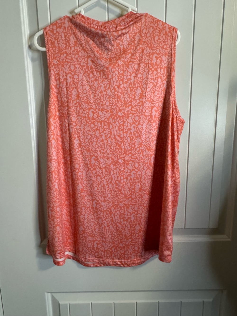 AFTCO Sandbar Tank Top Coral Floral Print Performance Sleeveless Shirt - Picture 3 of 6